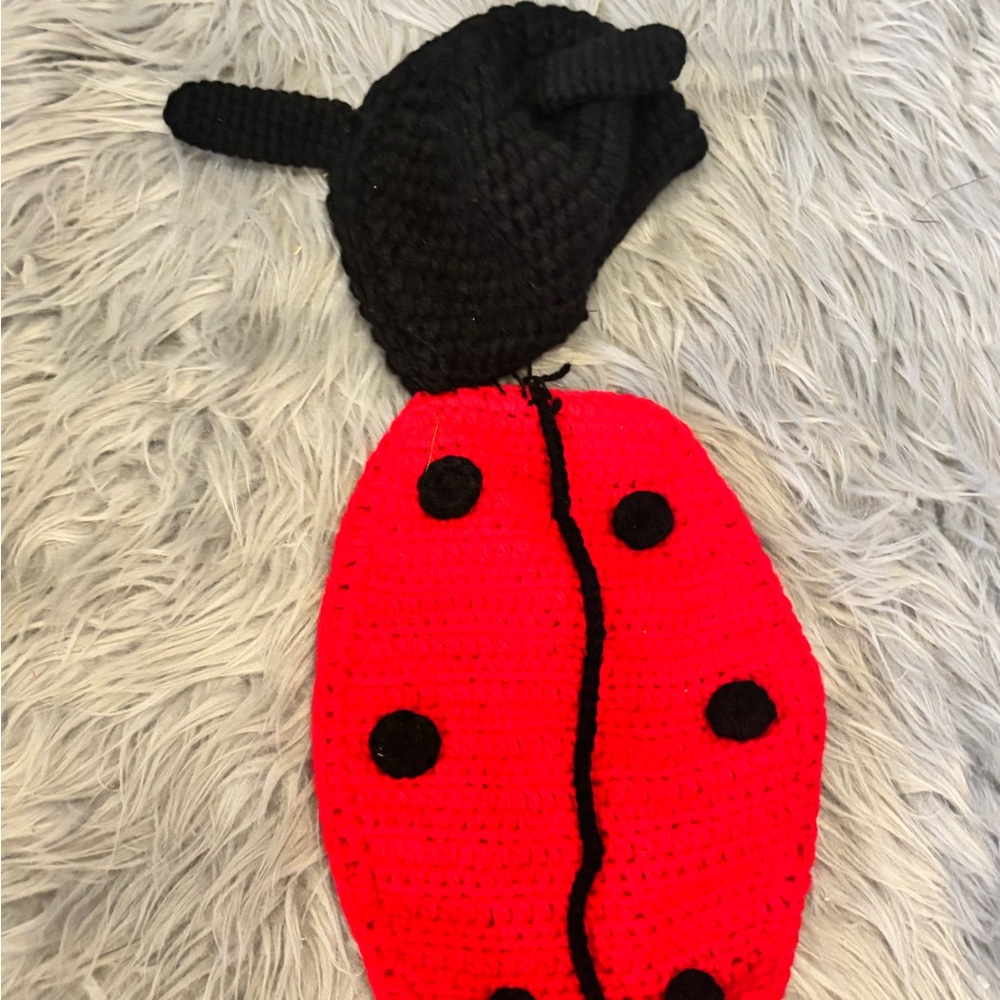 Adorable Ladybug & Turtle Crochet Baby Costume NB-3M Bundle=2 - Picture 6 of 9